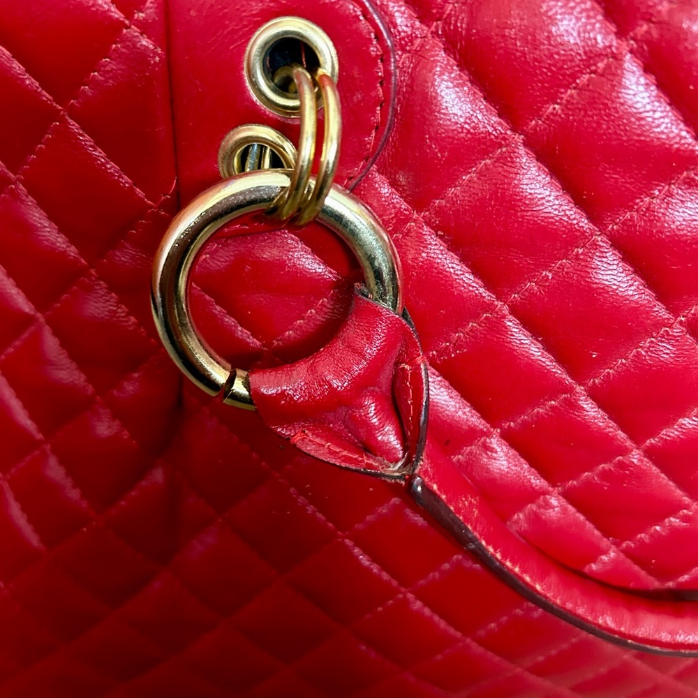 Quilted Red Mario del Lungo handbag